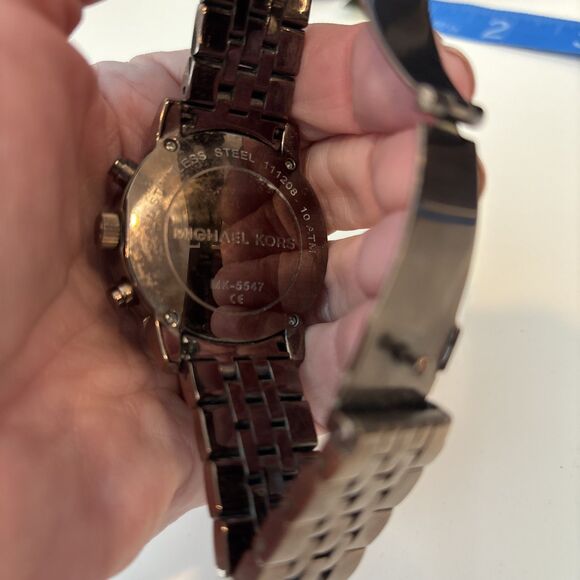 Michael Kors Ritz Chronograph Chocolate Women\'s Watch  Mk 5547-needs Battery main image 8